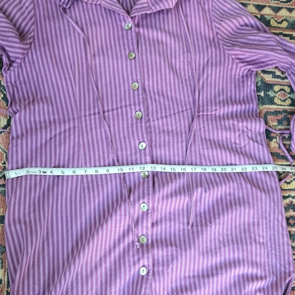 J. Peterman Purple Striped Long Sleeve Dress - Picture 6 of 7
